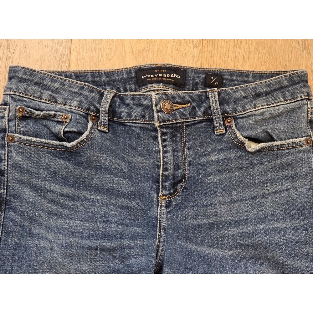 Lucky Brand Lolita Crop Jeans Women 8 29 Blue Mid Rise Skinny Stretch Denim - Picture 3 of 9